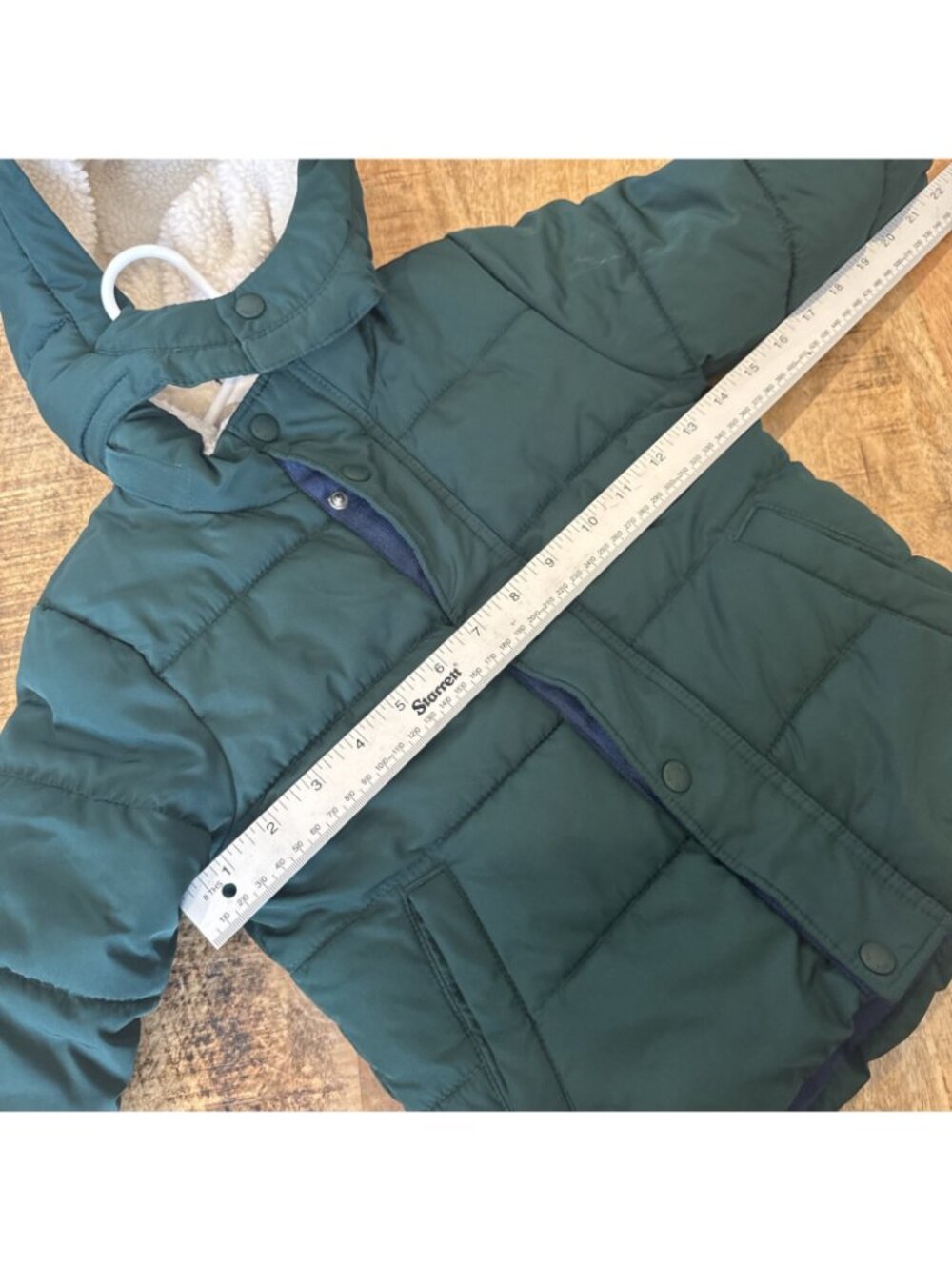 Gap Boys Toddler Puffer Jacket Hooded Olive Green Fleece Lined 2T Sherpa - Picture 9 of 14